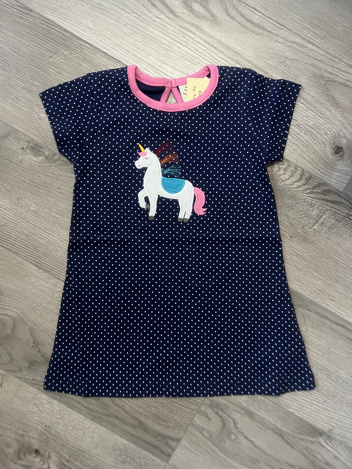 Navy Unicorn Dress by Luigi