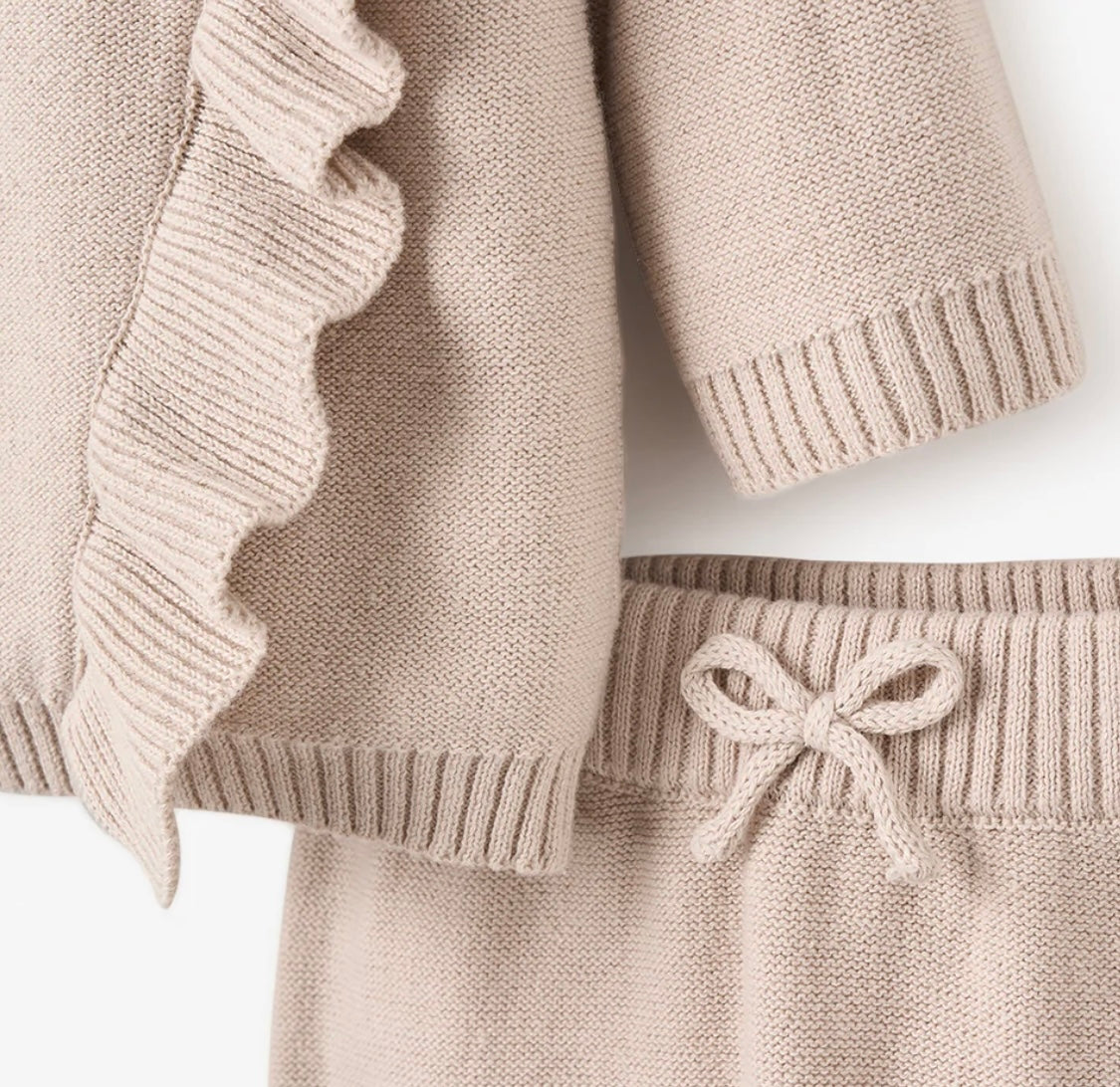 Pony Meadow Ruffle Knit 2 piece with floral embroidery