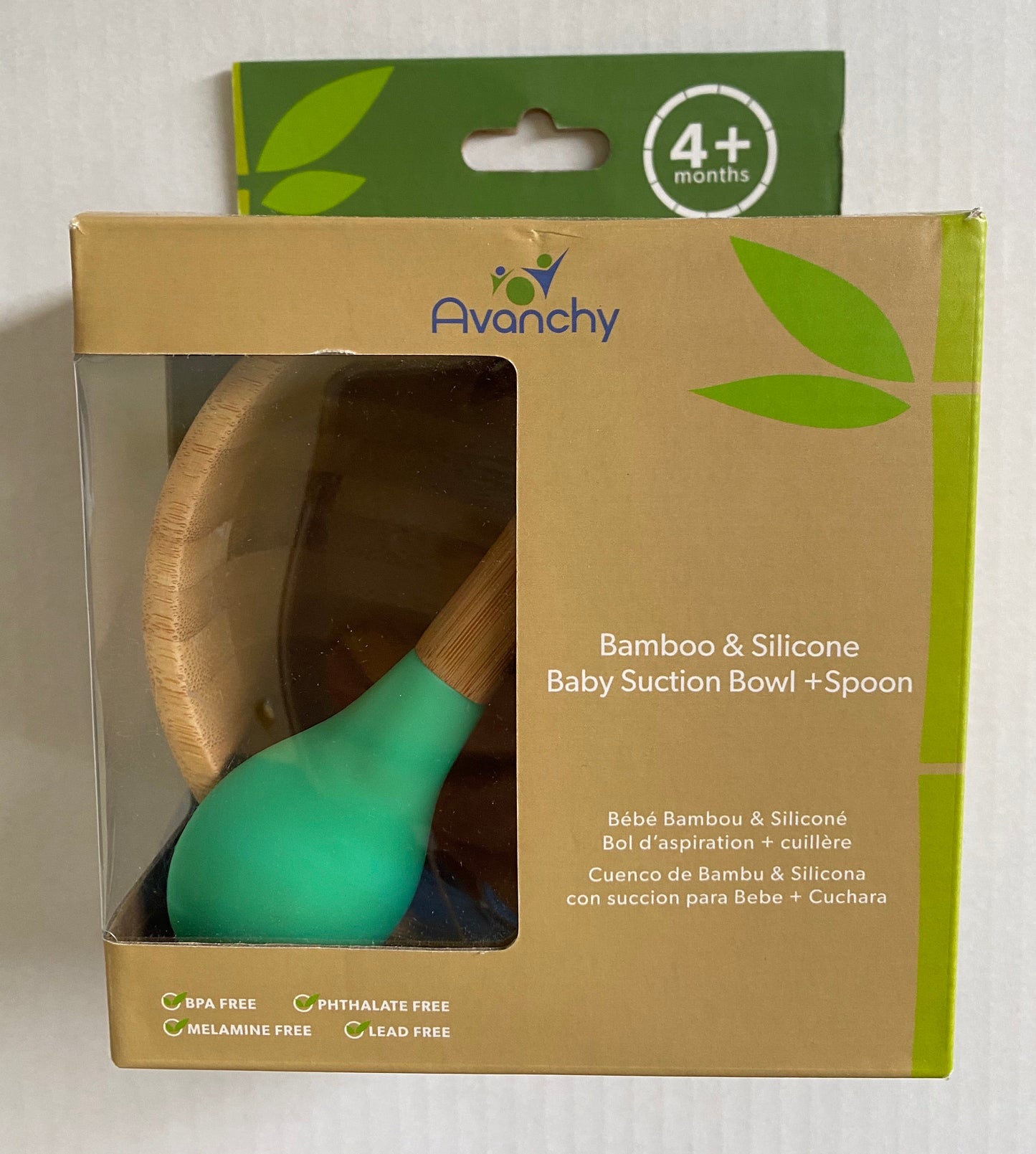 Bamboo & Silicone suction bowl with spoon