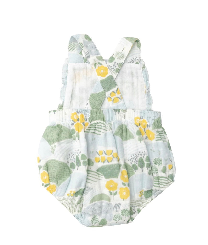 Cute Country Floral Ruffle Sunsuit