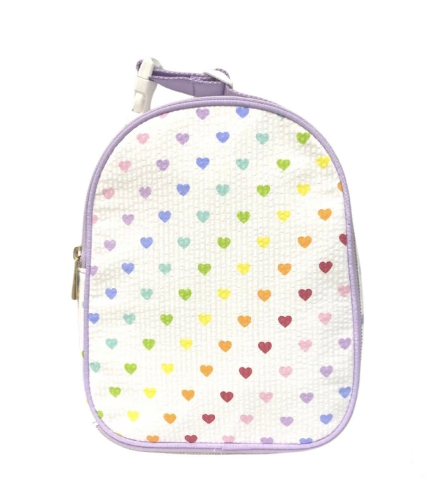 Tiny Hearts seersucker gumdrop Lunchbox (with optional monogram)
