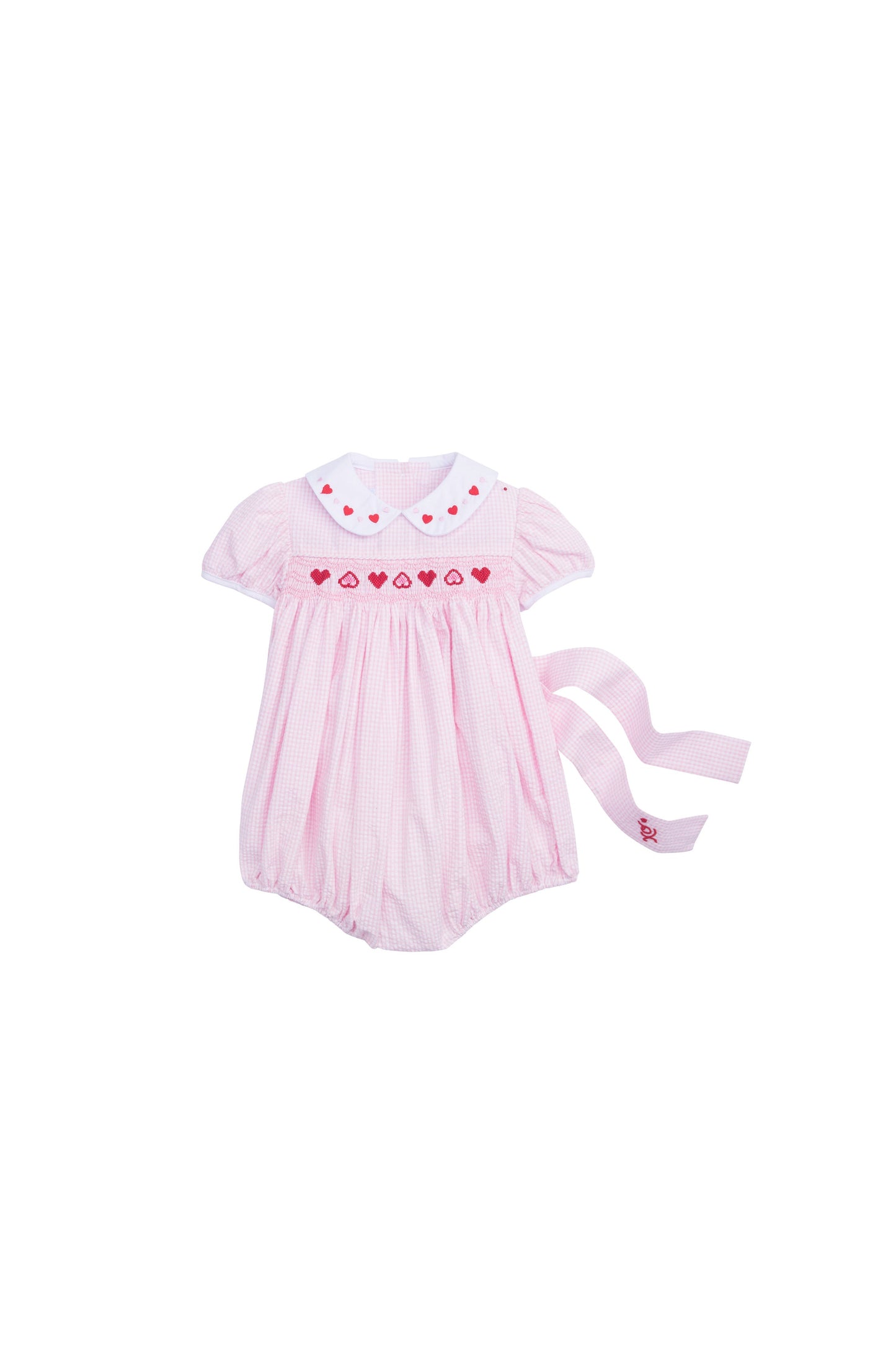 Hearts Smocked Peter Pan Bubble by Little English