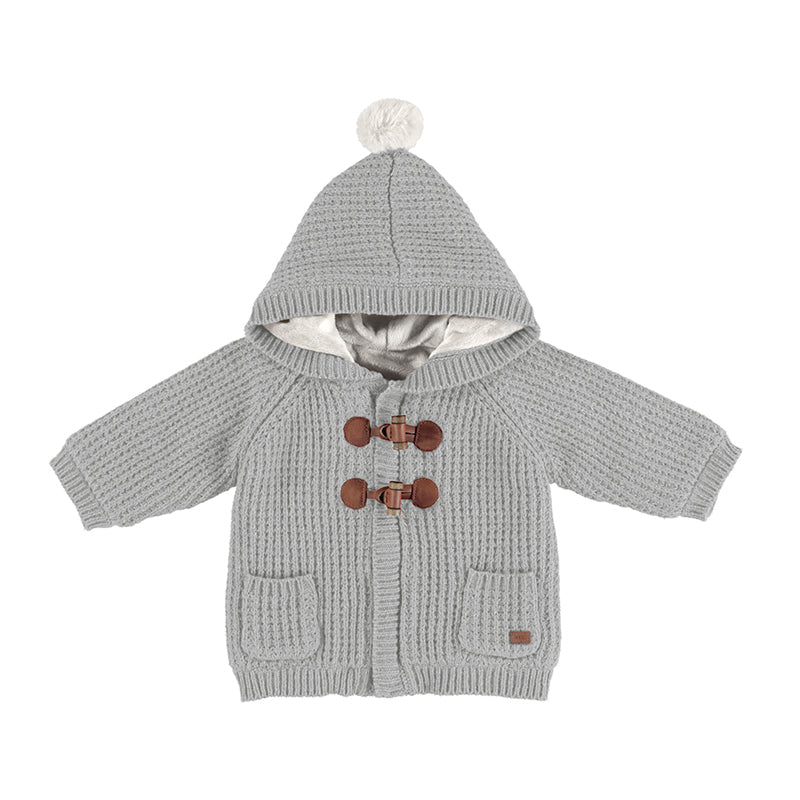 Grey Knit Toggle Jacket - Mayoral Premium Toddler Outerwear
