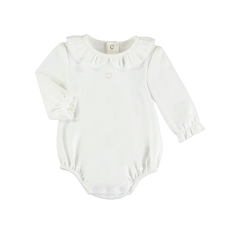 Cream Ruffle Collar Bodysuit