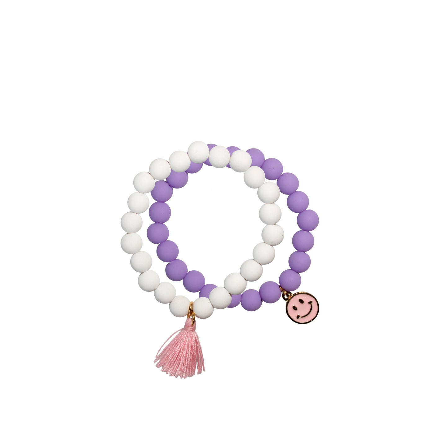 Set of 2 bracelets (white and purple)