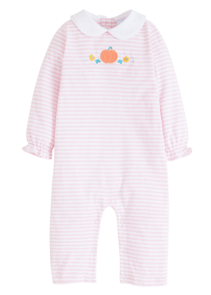 Embroidered Evelyn Romper-Pumpkin by Little English