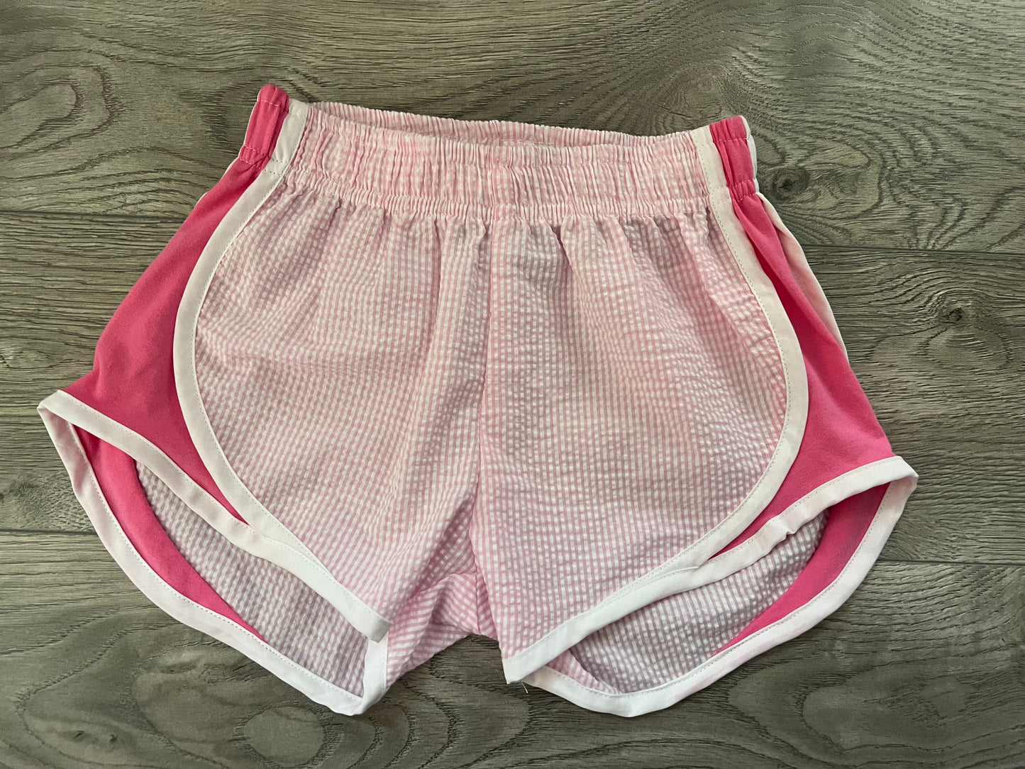 Pink/Hot Pink Seersucker Track Short