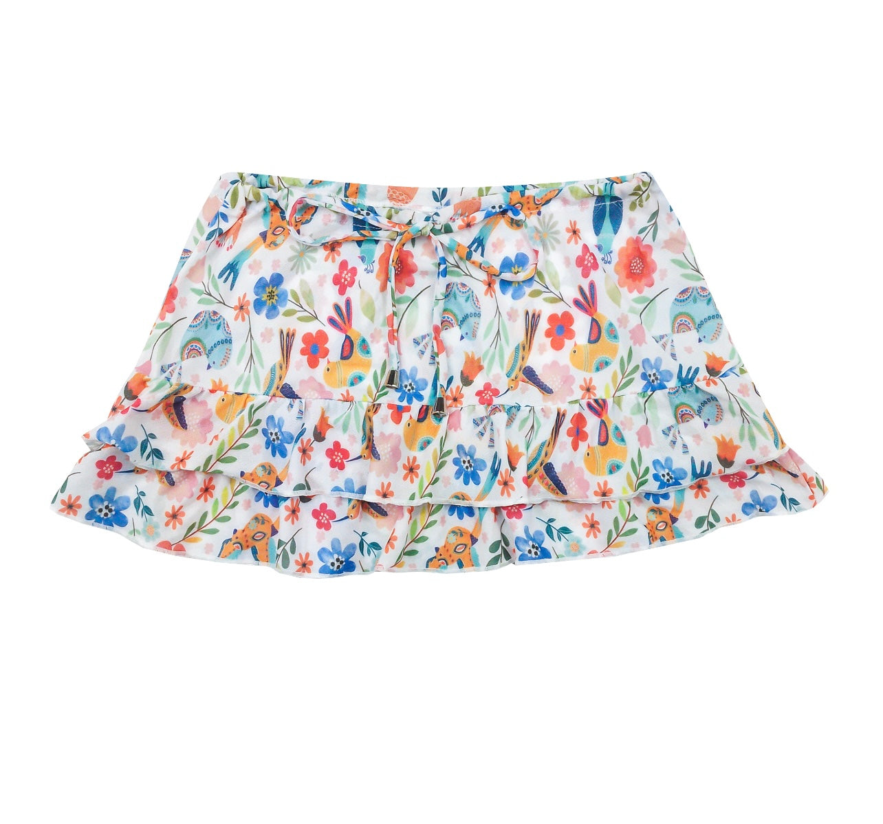 Coverup Skirt Birds with Ruffle