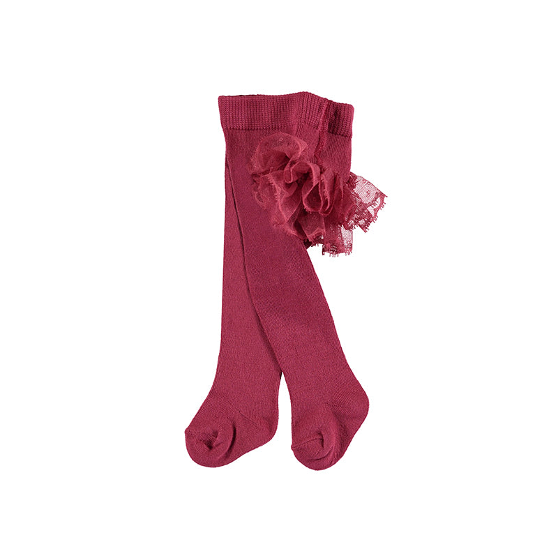 Dark Rose Lace Tights