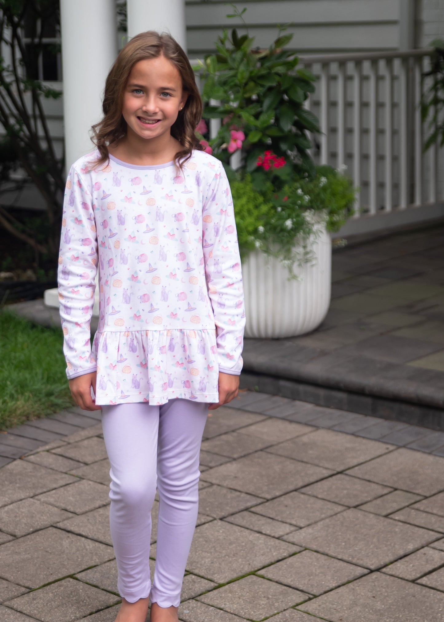 Halloween Peggie Peplum Top and Leggings by James and Lottie