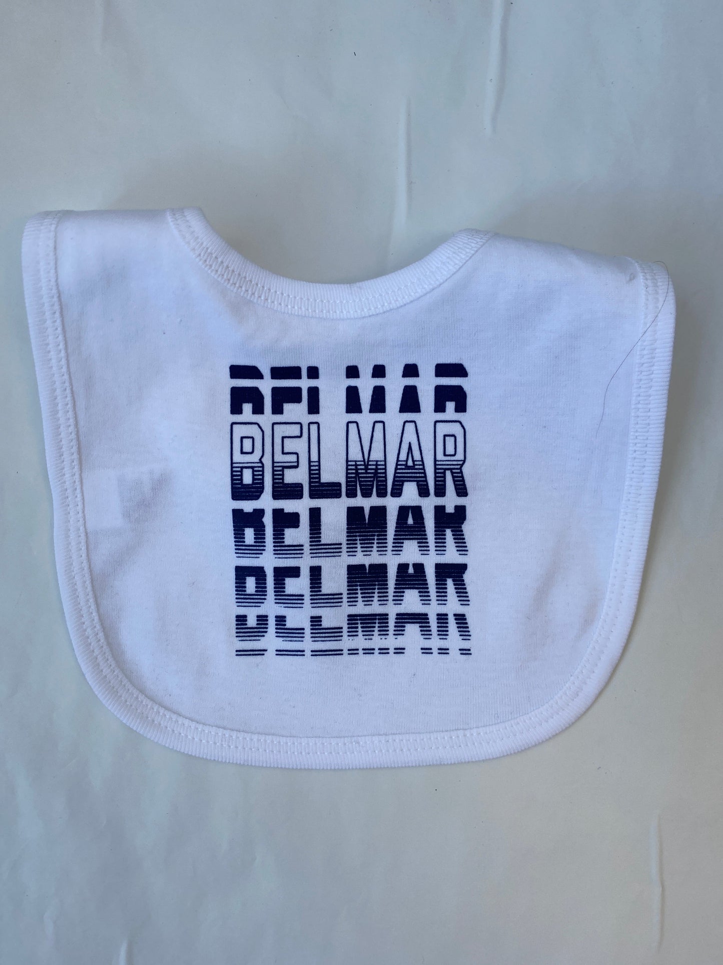 White Belmar Print Baby Bib