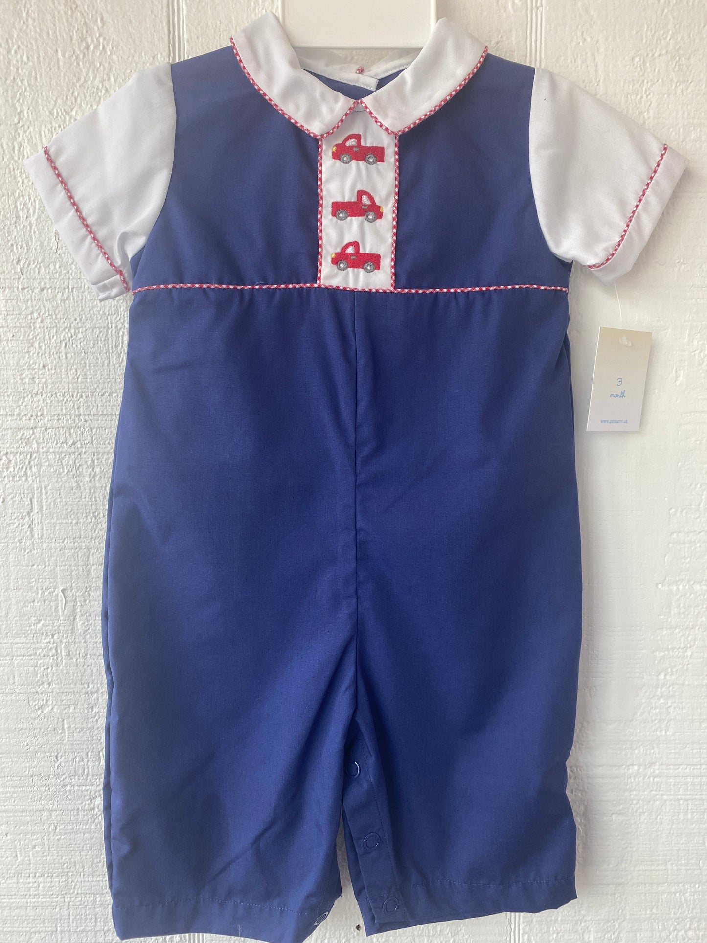 Navy Longall with Red Truck Embroidery