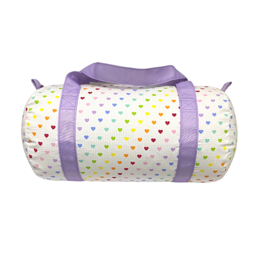 Tiny Hearts Seersucker Medium Duffel Bag (with optional monogram)