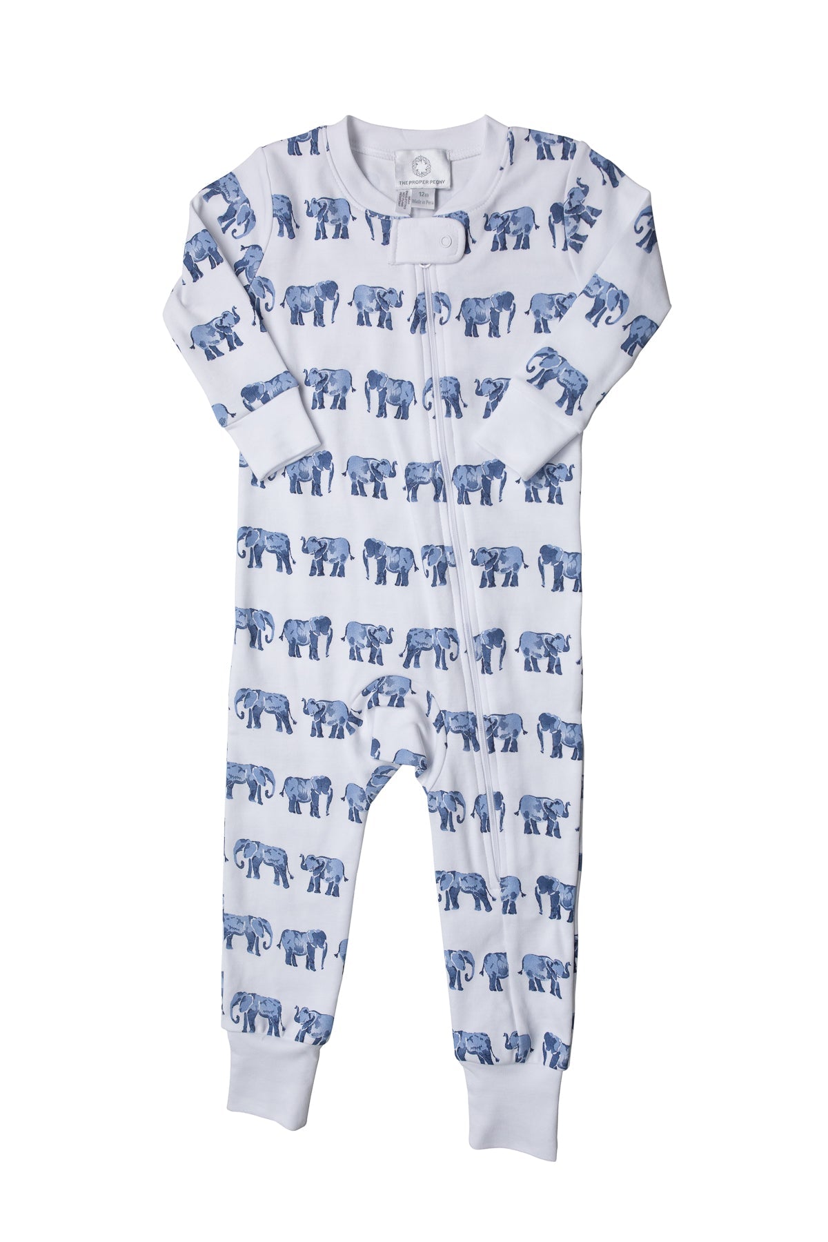 Elephant Zipper PJ by the Proper Peony