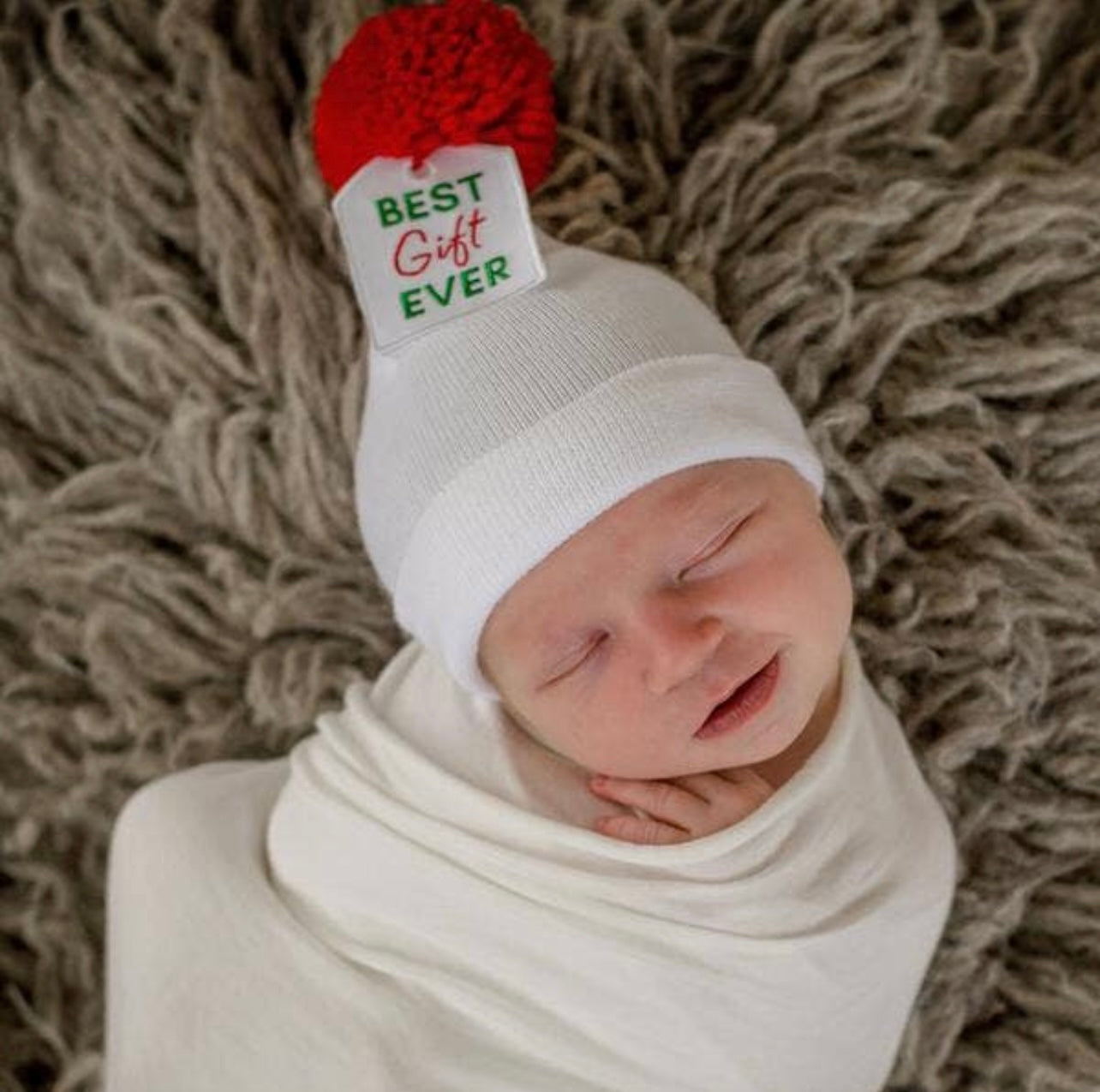 Best Gift Ever White Newborn Hospital Hat