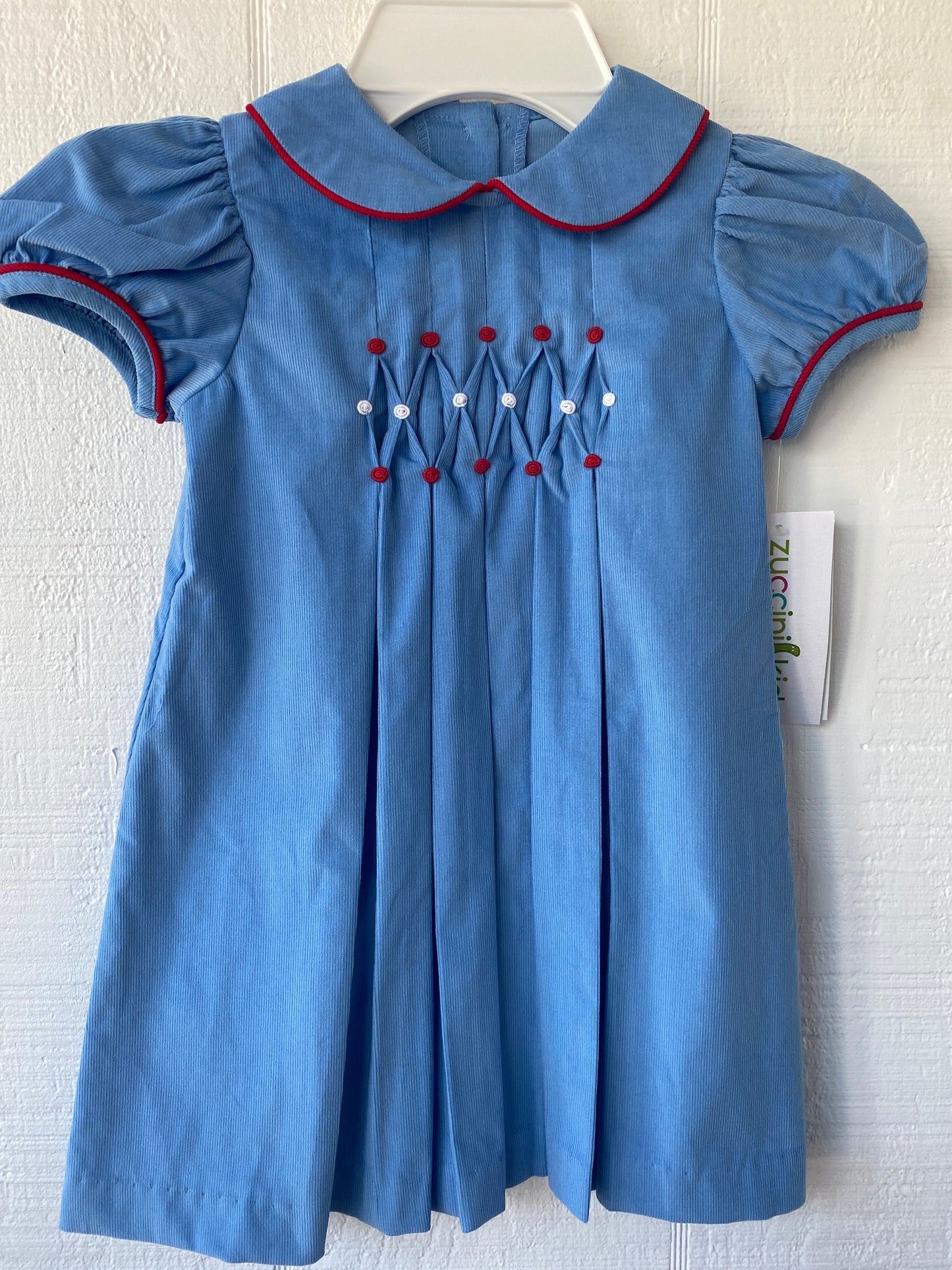 Blue Corduroy Confetti Party Dress