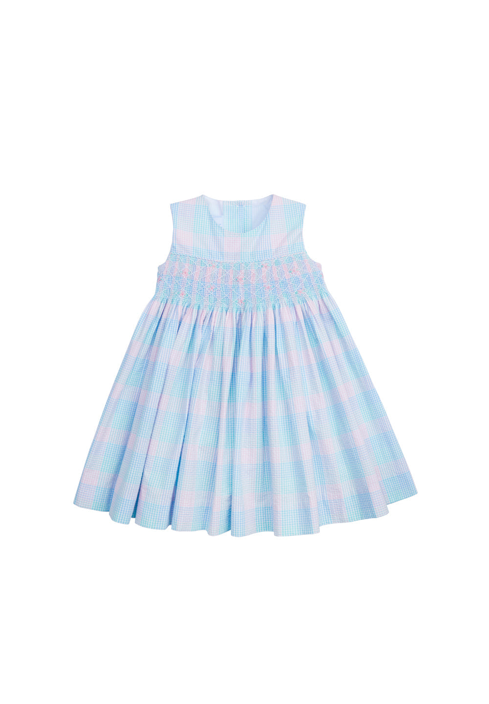 Smocked Hollis Dress-Palm Beach Plaid by Little English