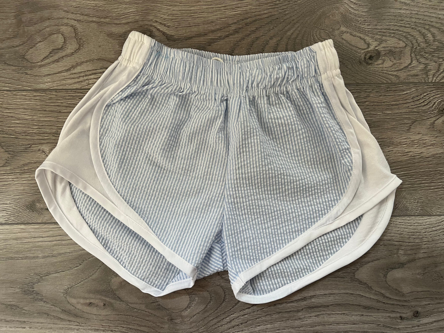 Light Blue/White Seersucker Track Short