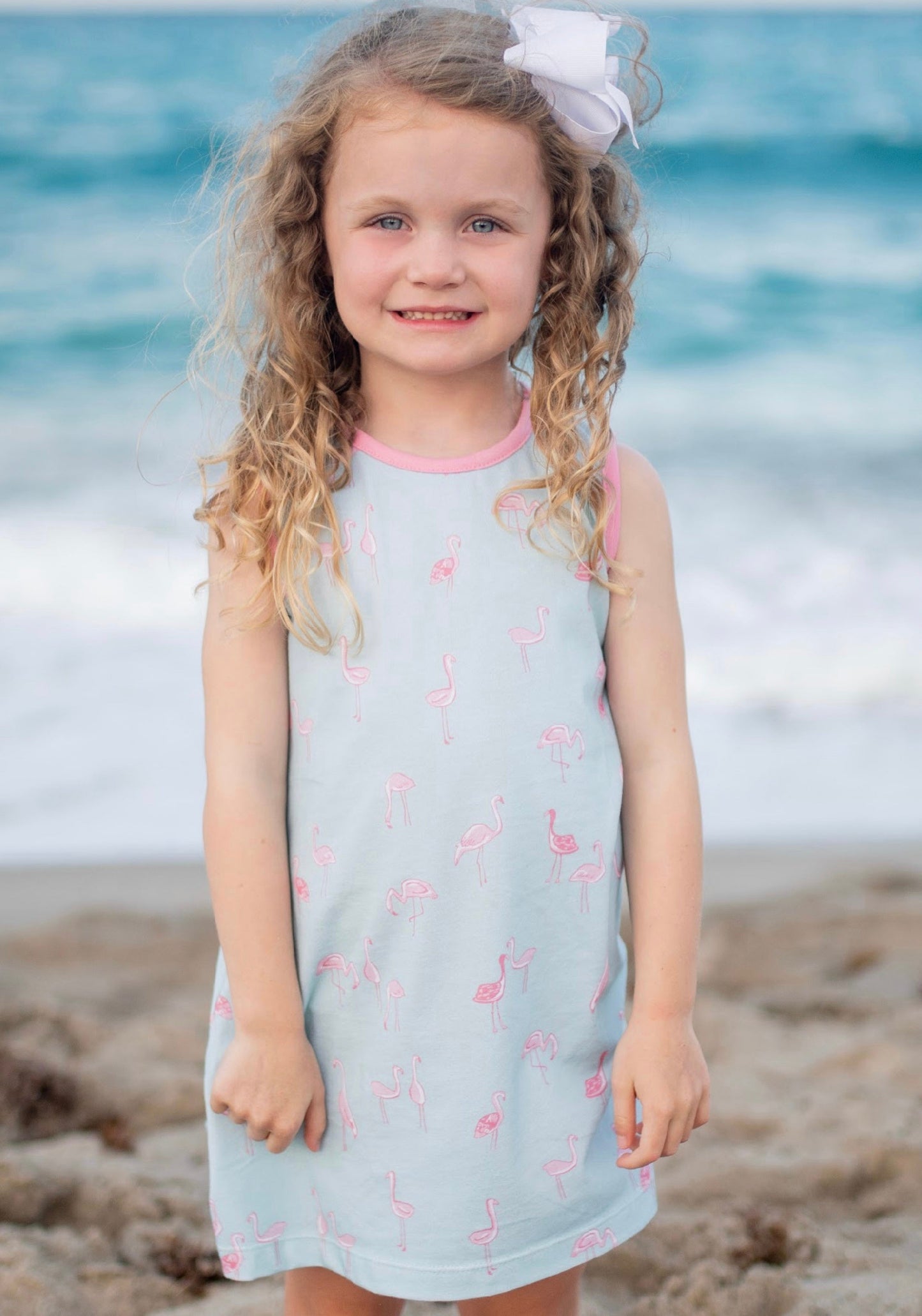 Madison Flamingo Knit Dress by James & Lottie