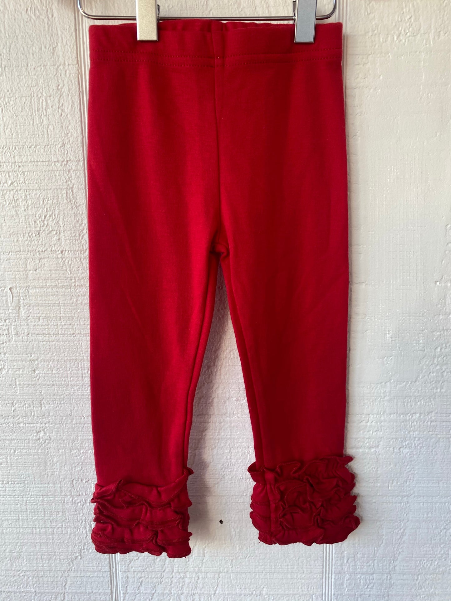 Red ruffle legging