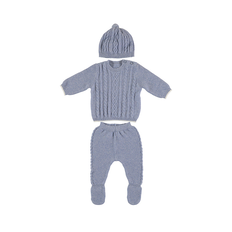 Blue Cable Knit Take Home Set