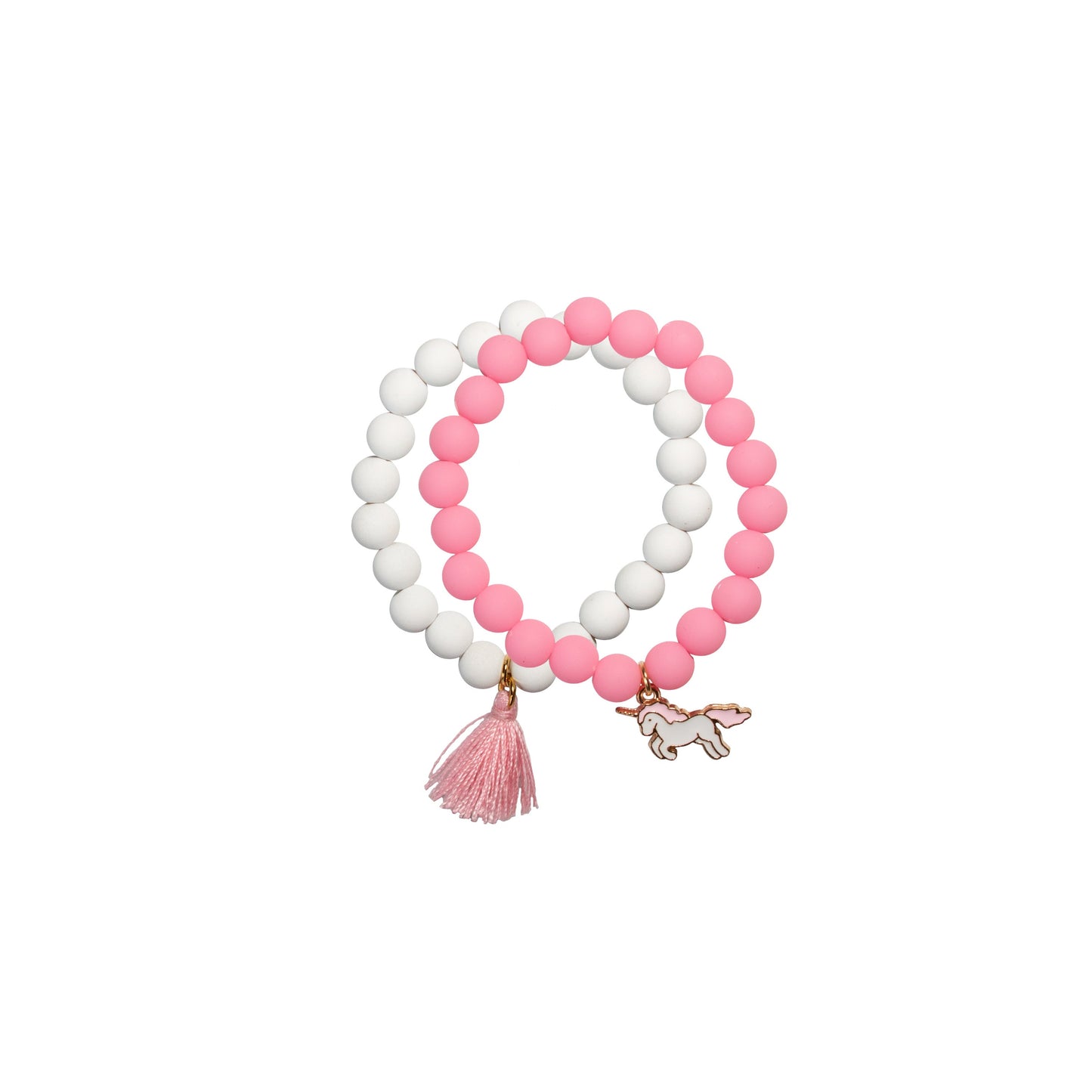 Set of 2 bracelets (white and pink)