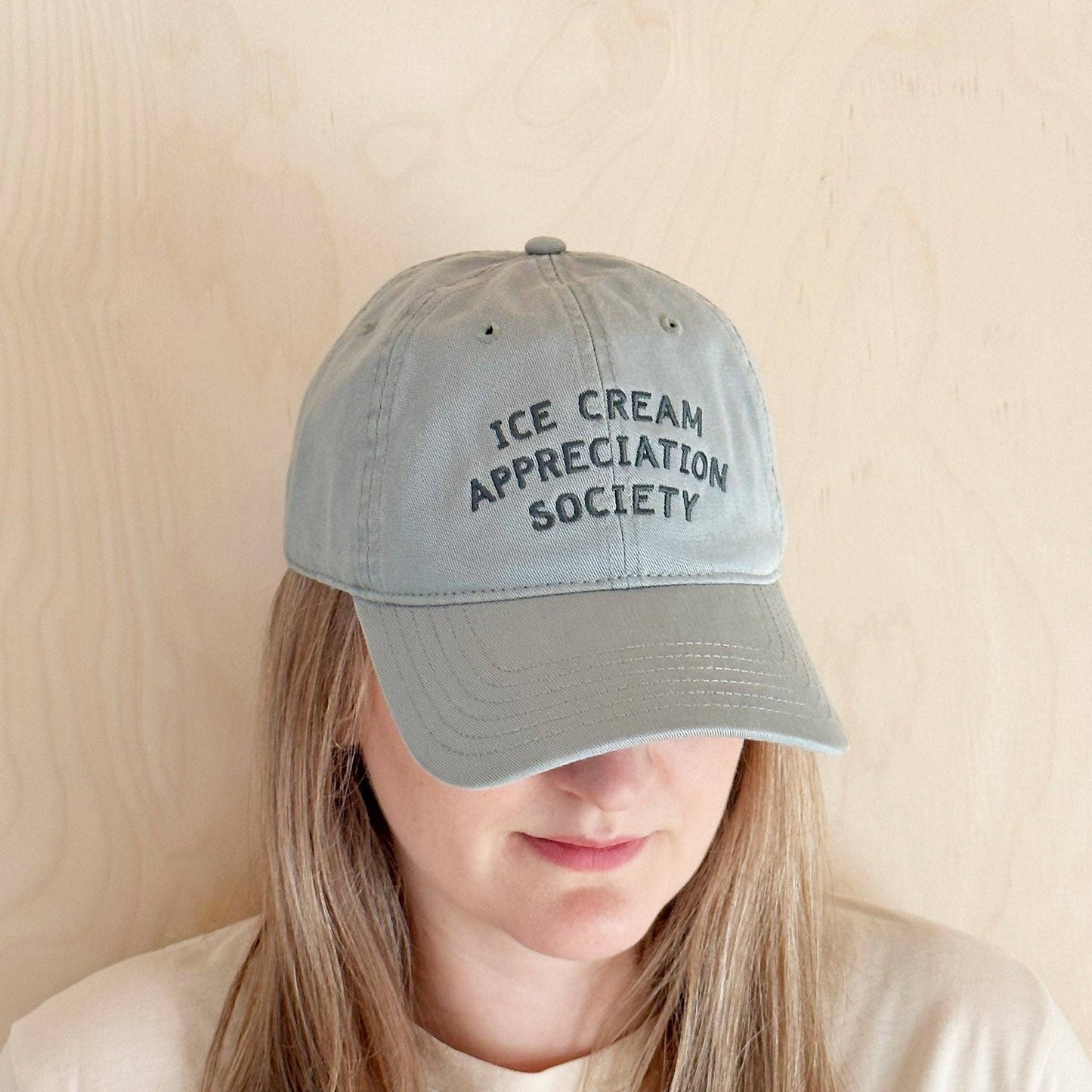 Ice Cream Appreciation Society - Cotton Baseball Cap - Pale Vintage Blue