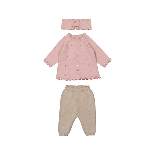 Pink/Walnut Knit Set by Mayoral