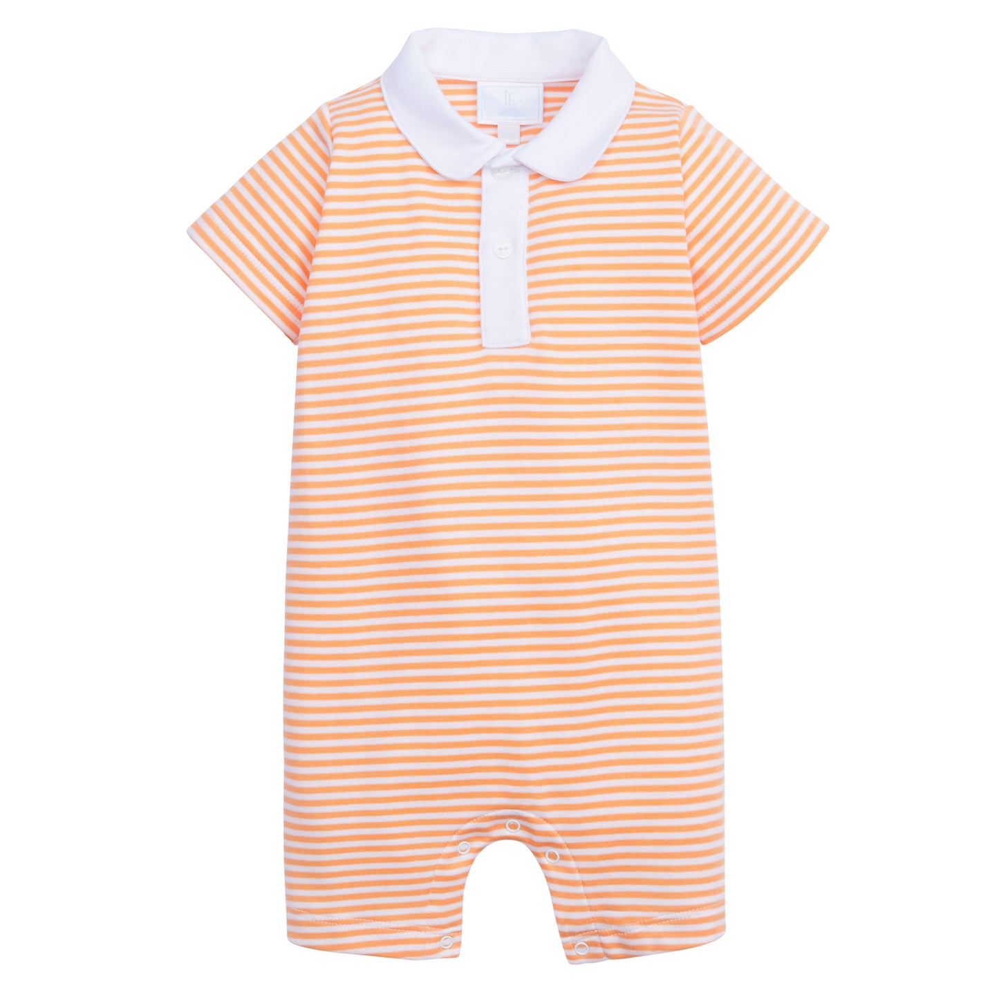 Peter Pan Polo Romper Orange Stripe by Little English