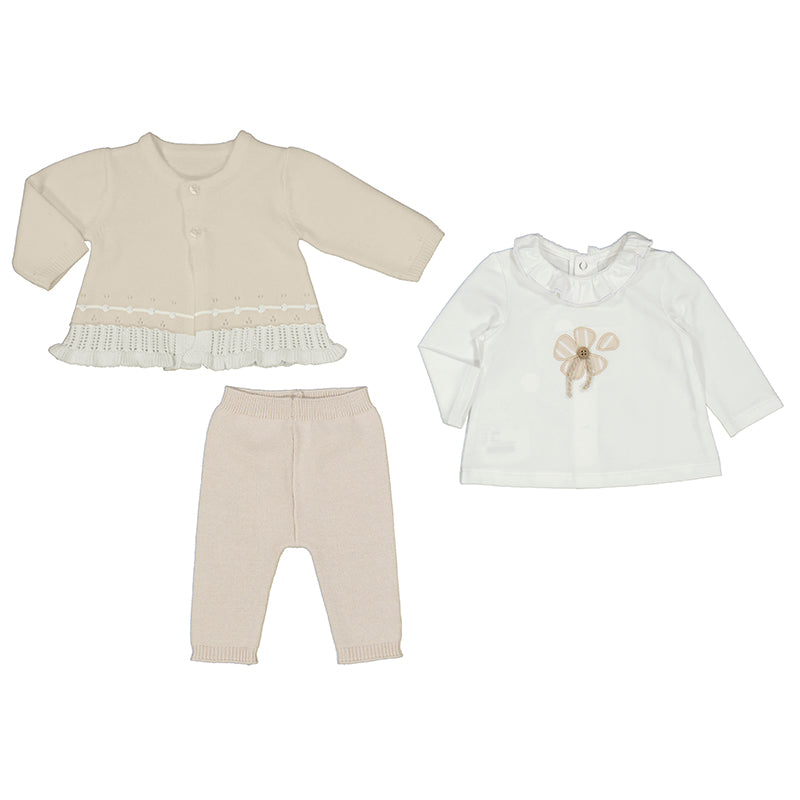 Stone Long Knit 3 piece Trousset Set by Mayoral