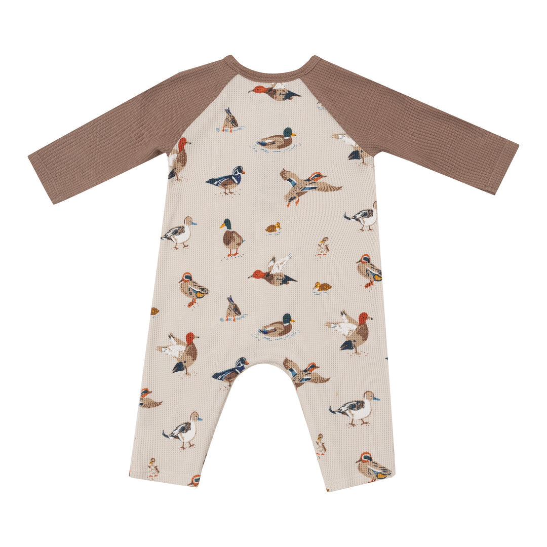Ducks Raglan Henley Romper by Angel Dear