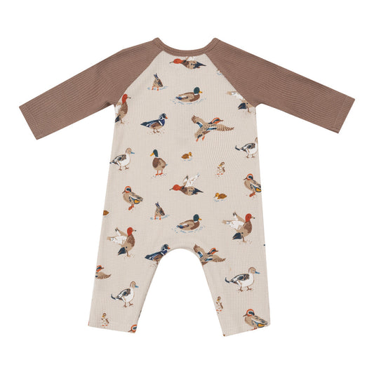 Ducks Raglan Henley Romper by Angel Dear