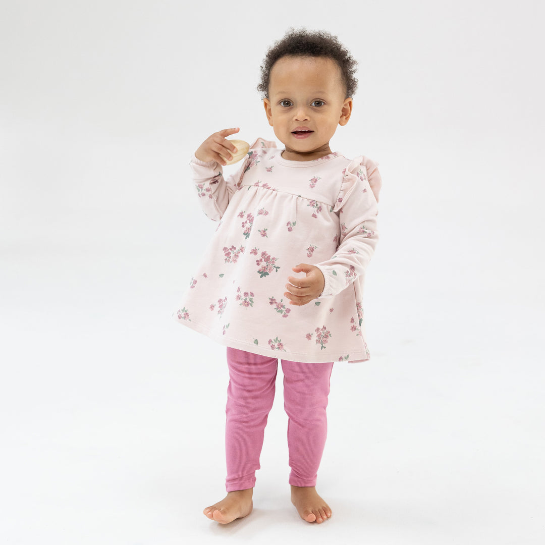 French Terry Woodsorrel Ruffle Top Tunic and Rib Legging by Angel Dear