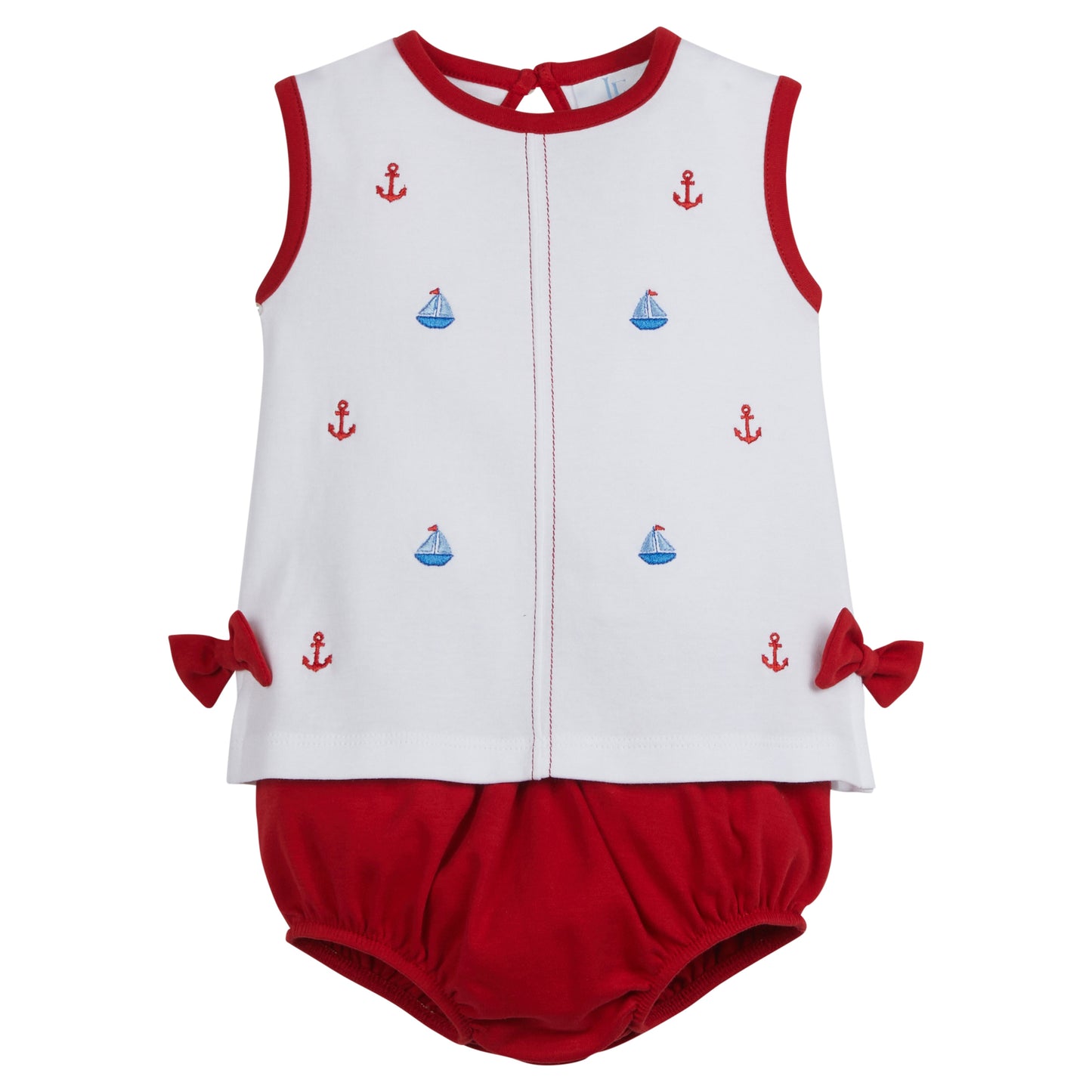 Suzy Bow Diaper Set-Nautical by Little English