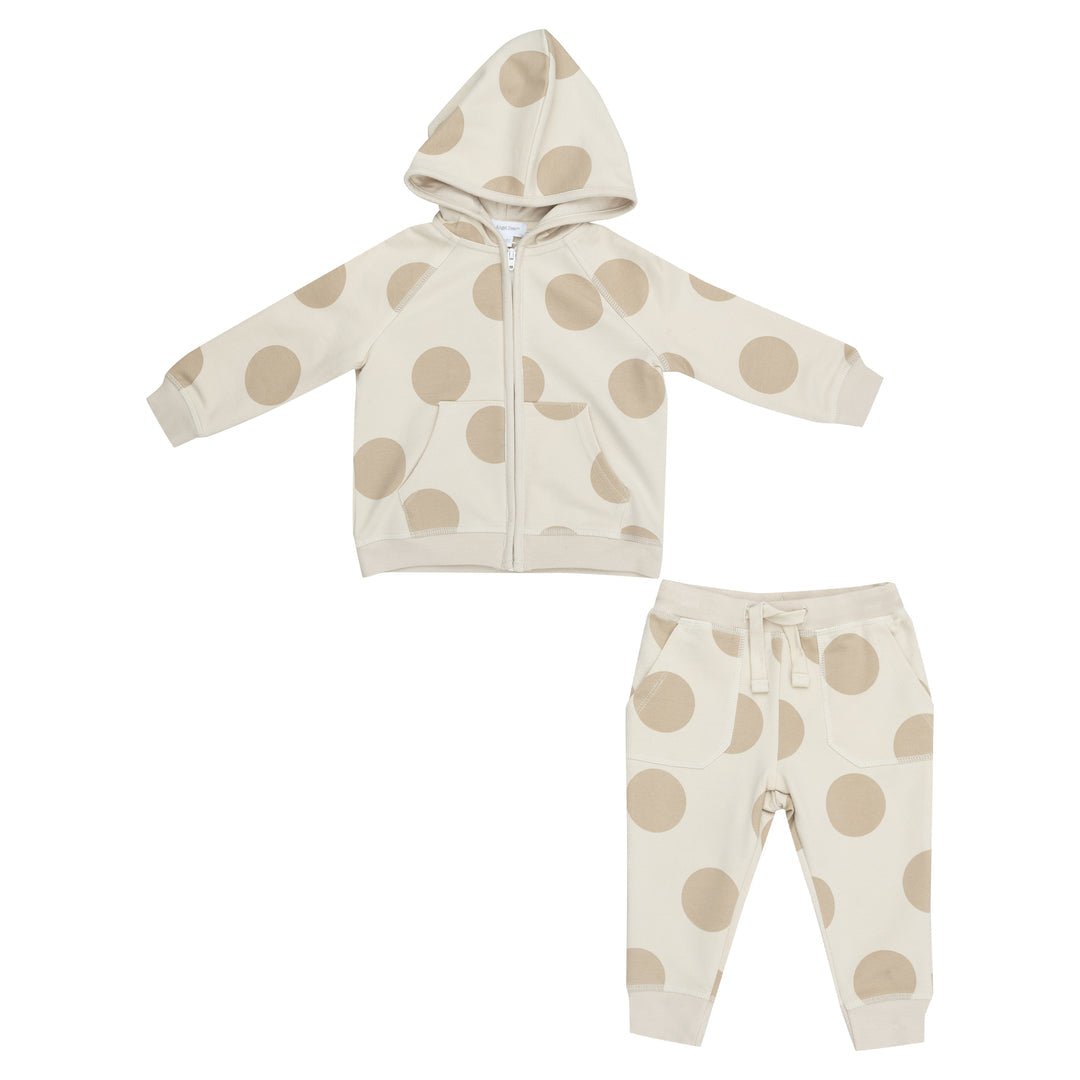 French Terry Beige Dot - Hoodie And Jogger by Angel Dear