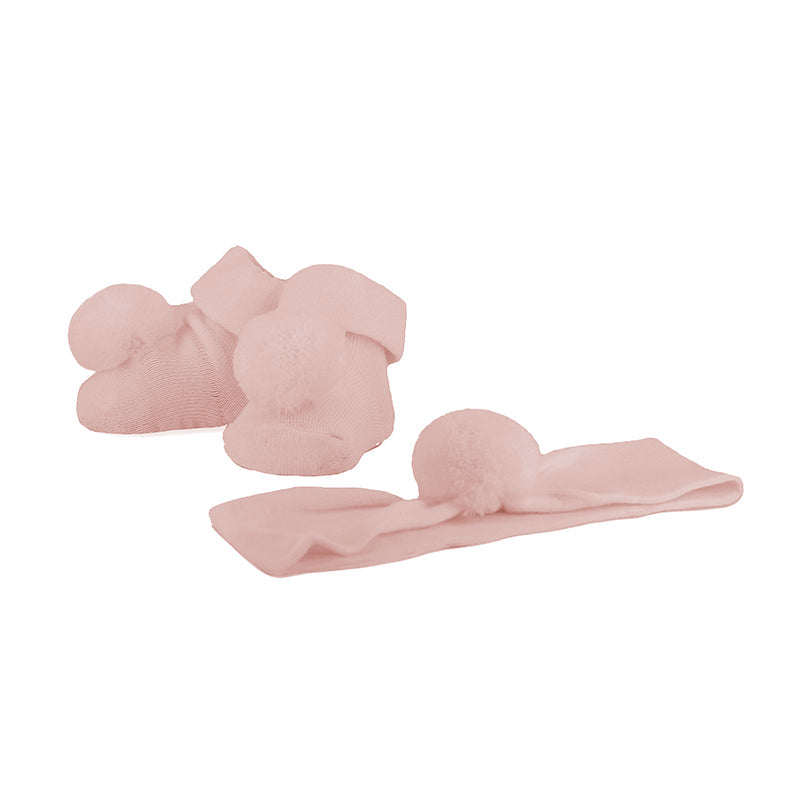 Pink Pom Headband Sock Set by Mayoral