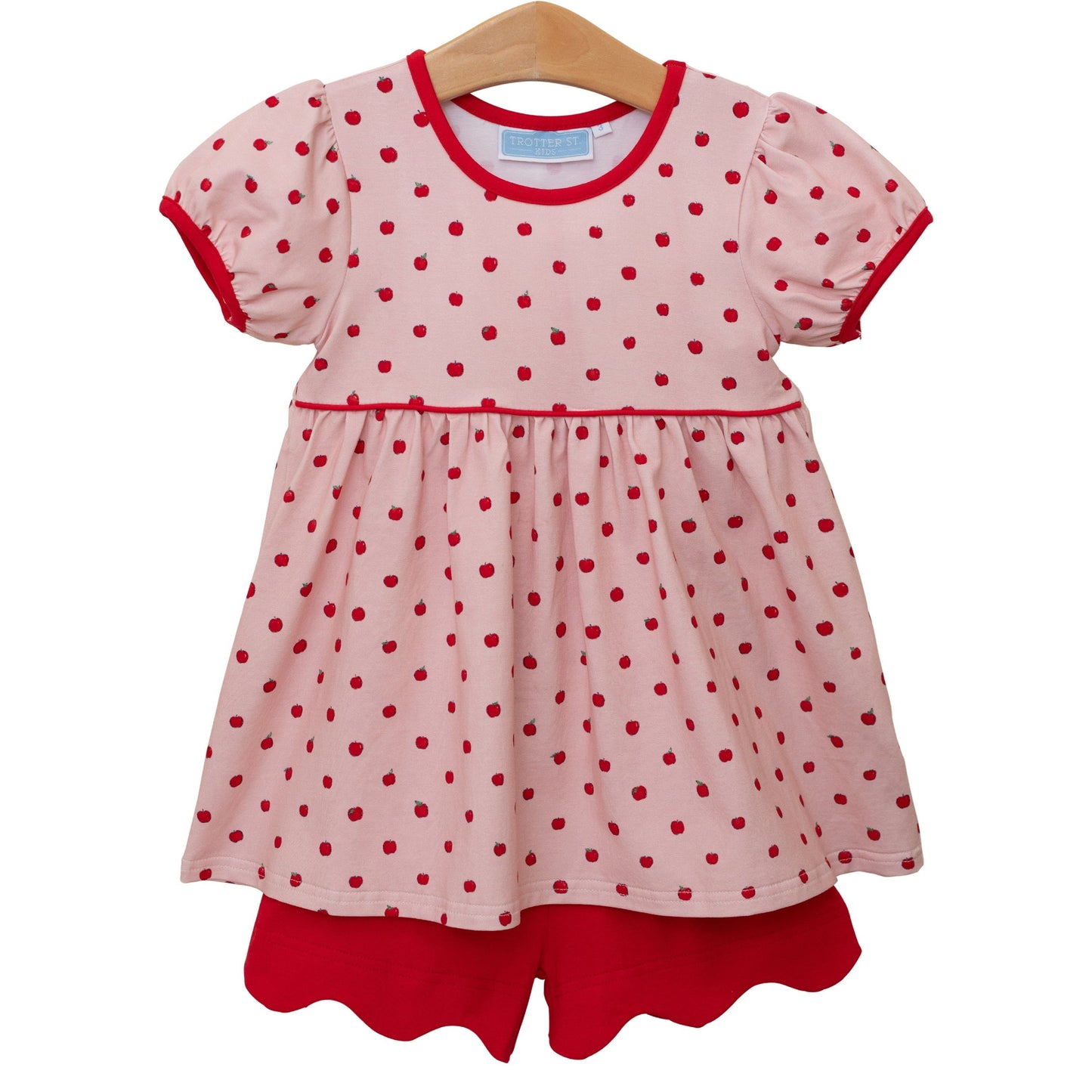 Apple Print Short Set for Girls by Trotter Street Kids