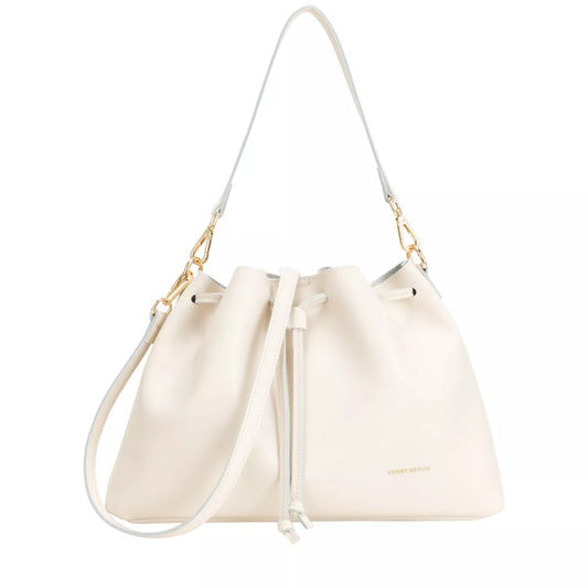 Drawstring Shoulder Crossbody Bag - Off-White