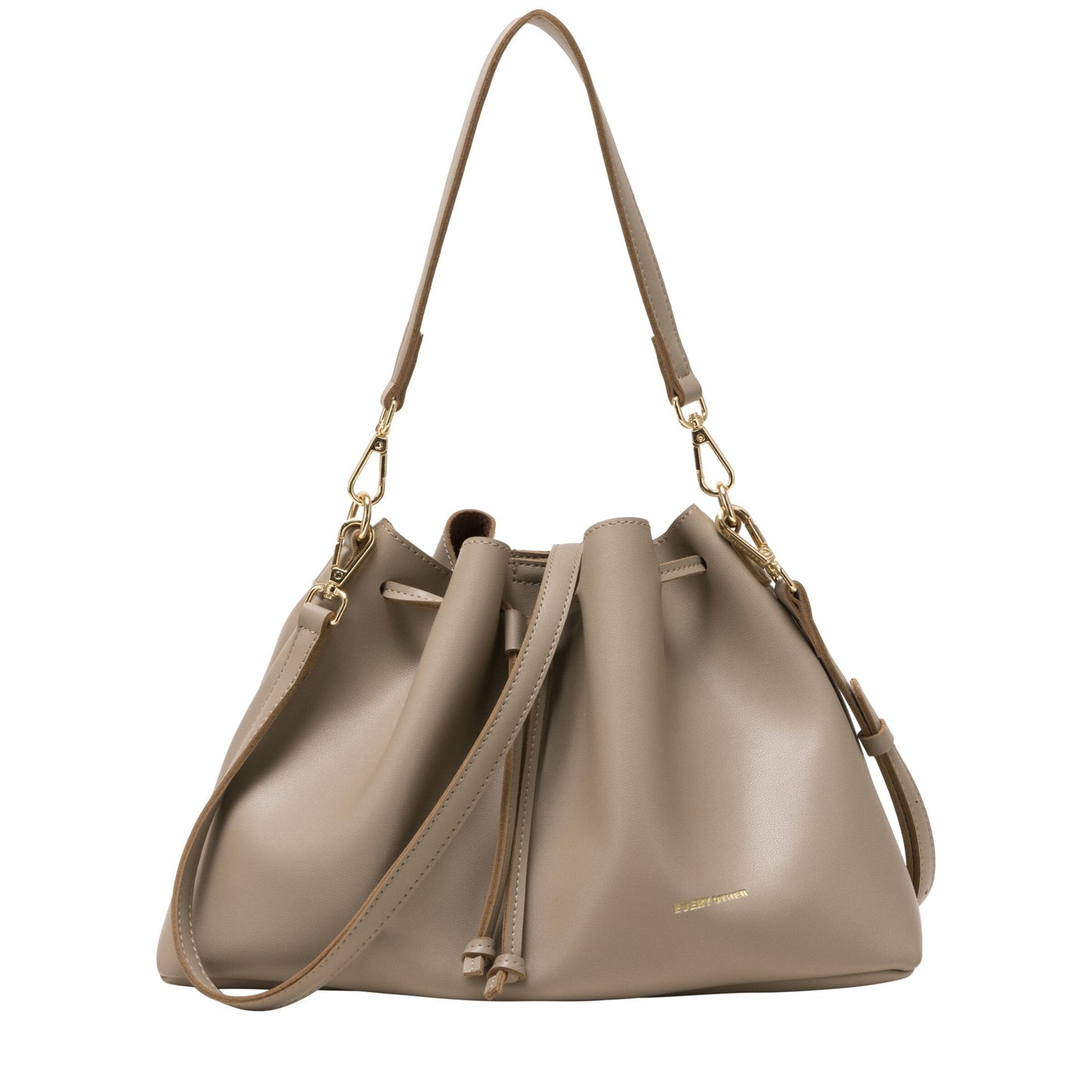 Drawstring Shoulder Cross Body - Taupe