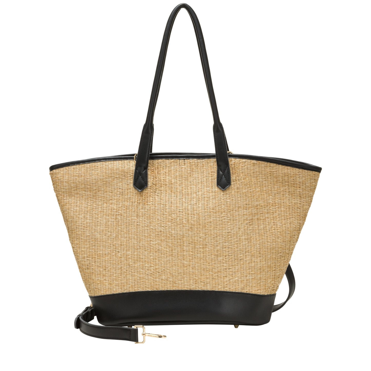 Large Straw Tote Bag - Black