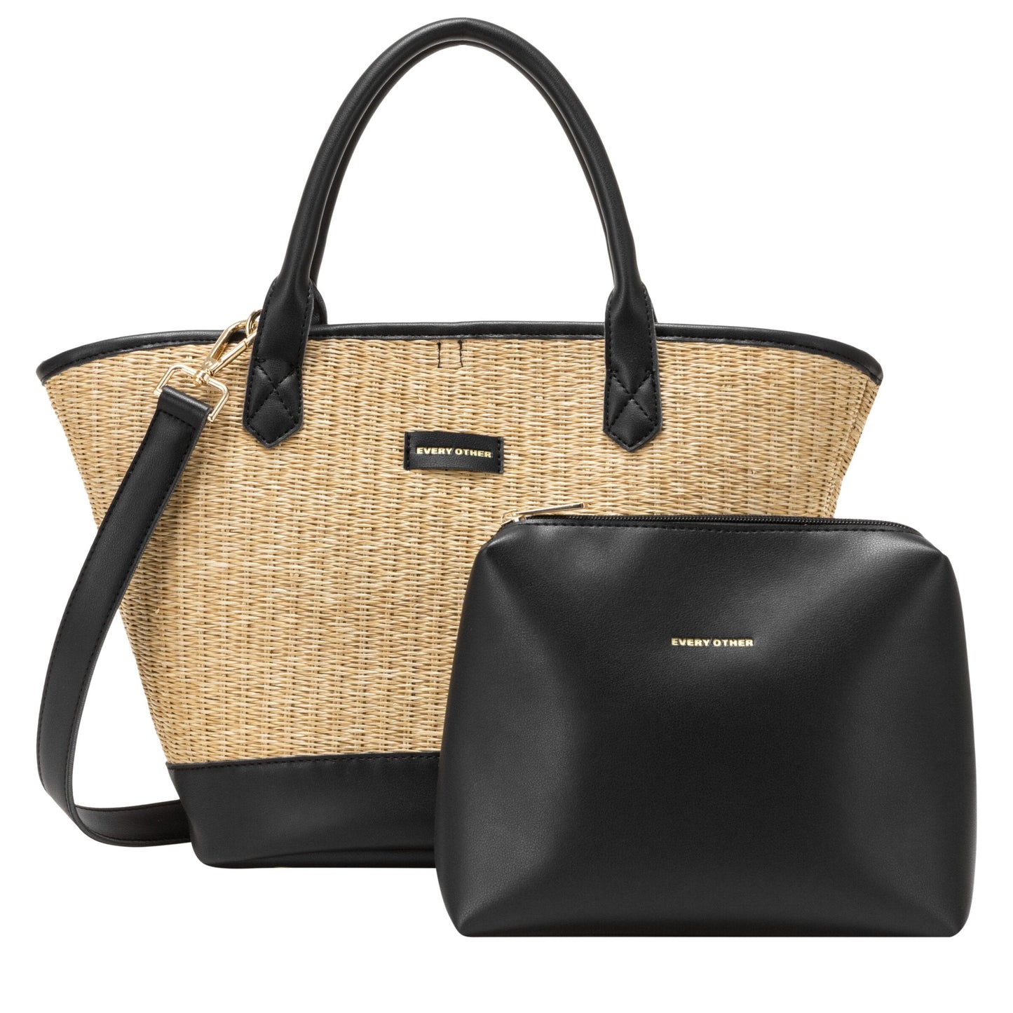 Straw Grab Bag - Black