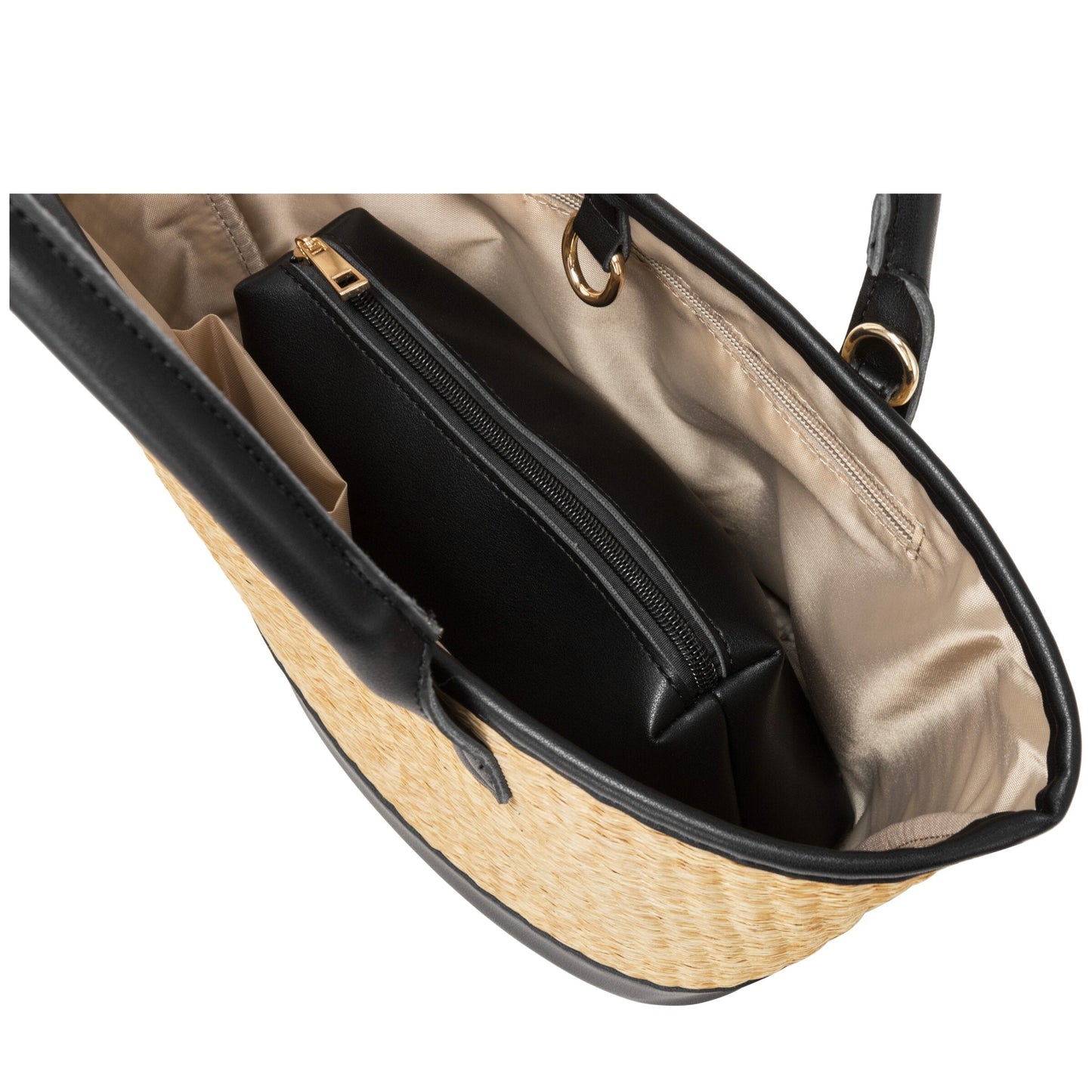 Straw Grab Bag - Black