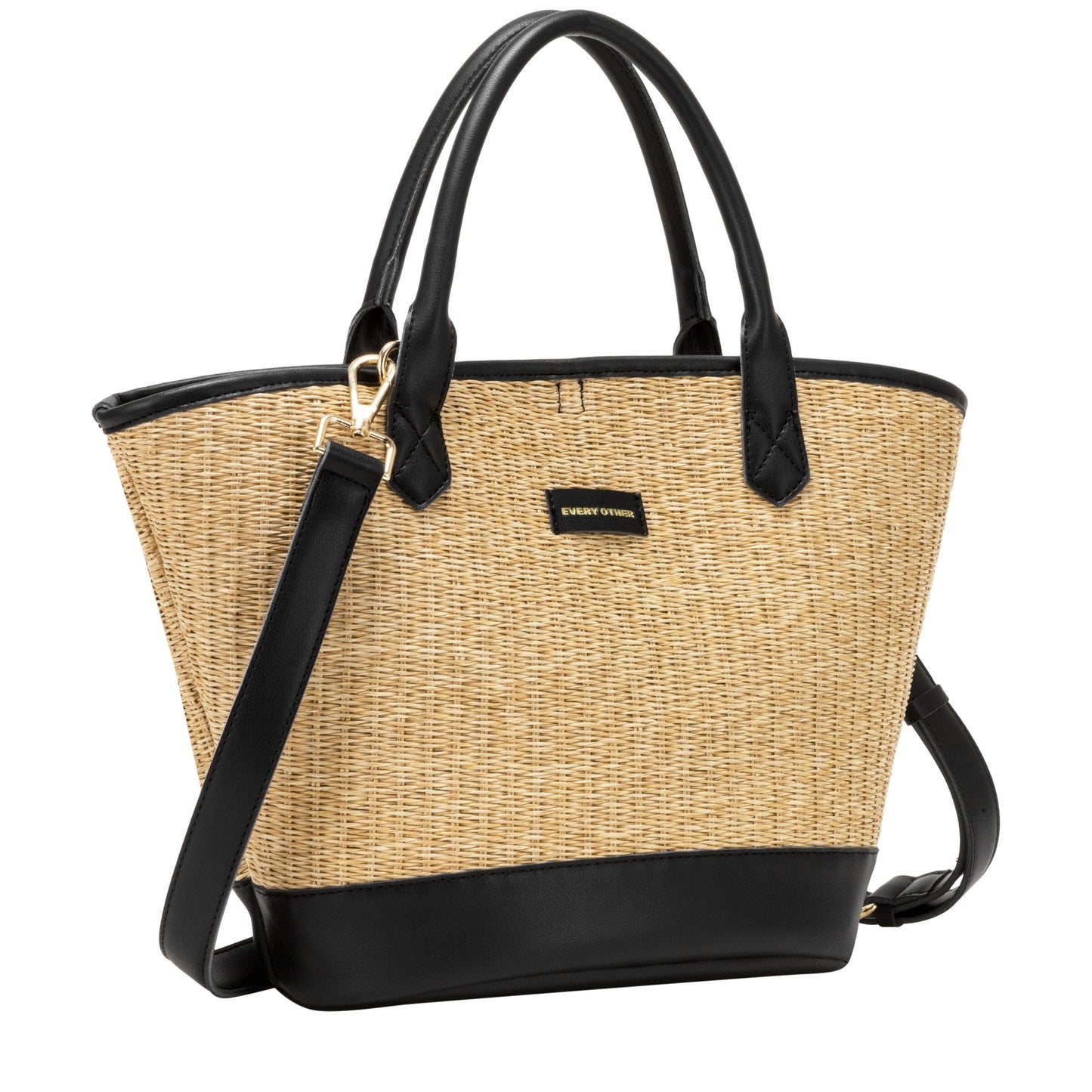 Straw Grab Bag - Black