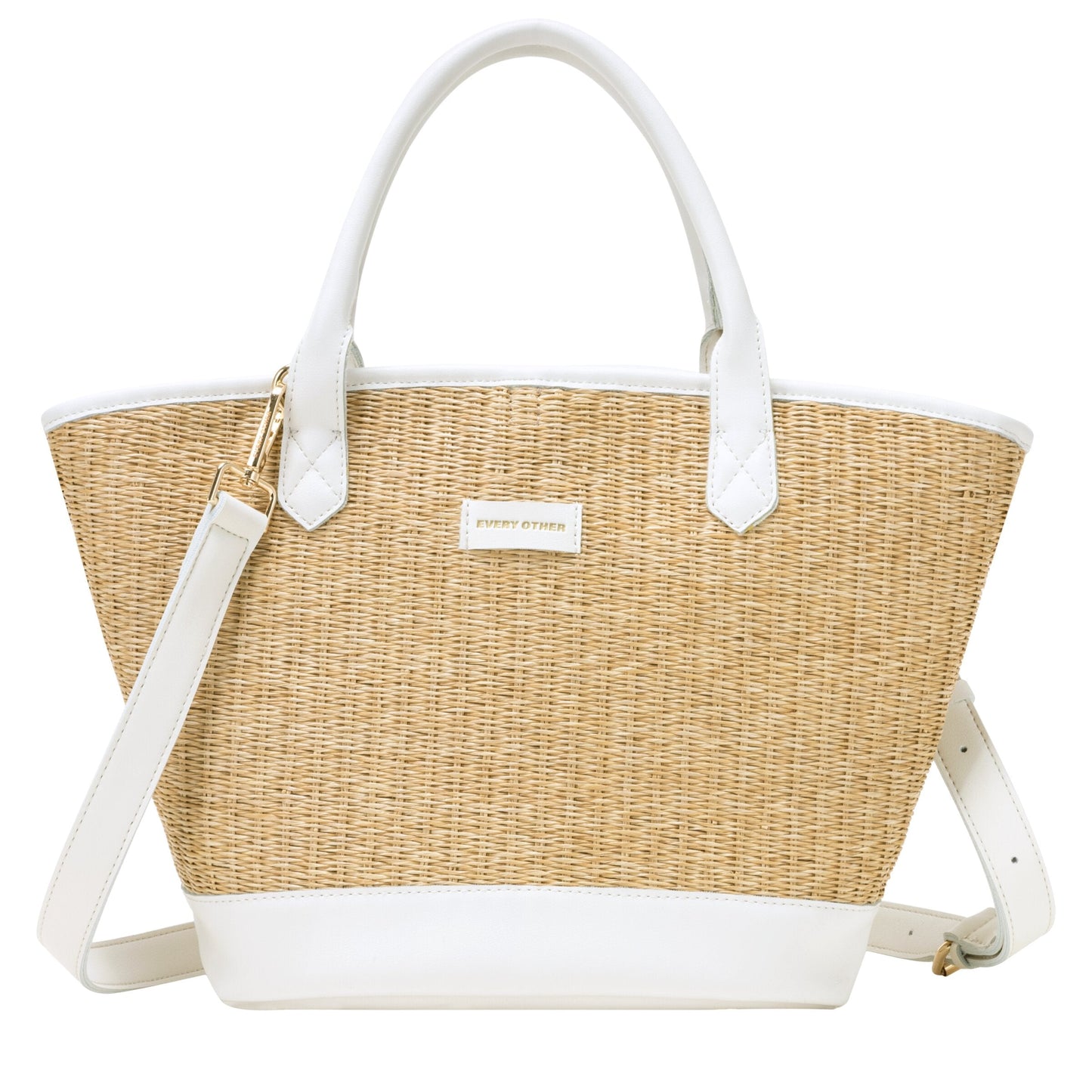 Straw Grab Bag - White