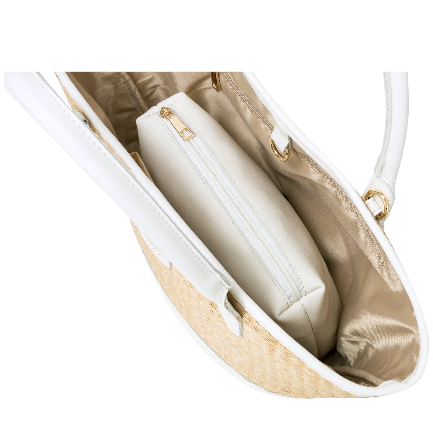 Straw Grab Bag - White