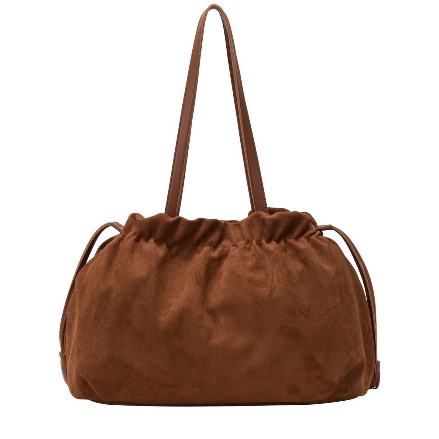 Drawstring Tassle Shoulder Bag - Brown