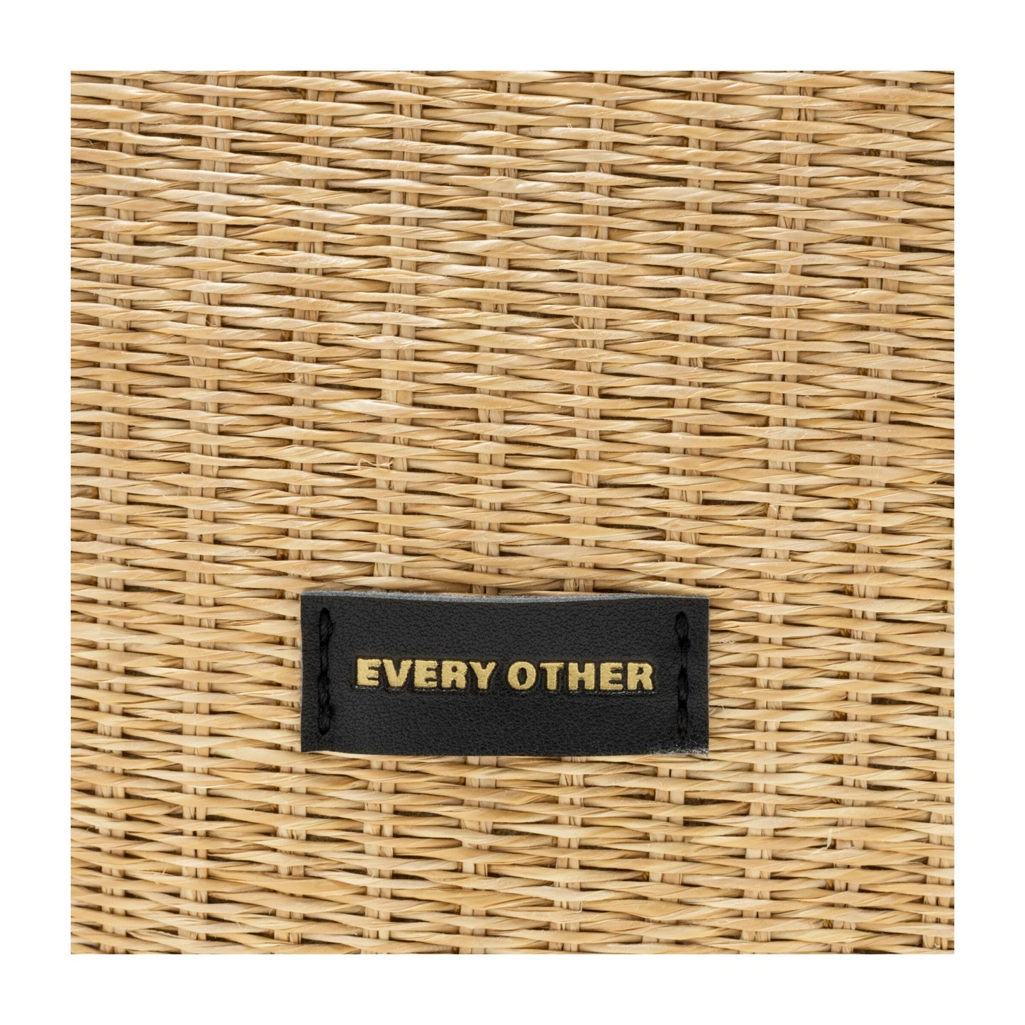 Straw Curve Top Shoulder Bag - Black