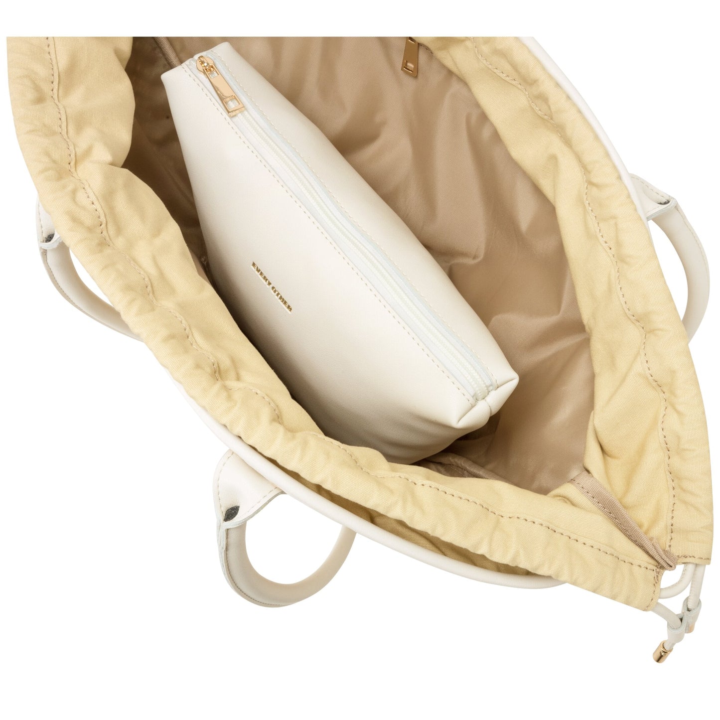 Straw Curve Top Shoulder Bag - White