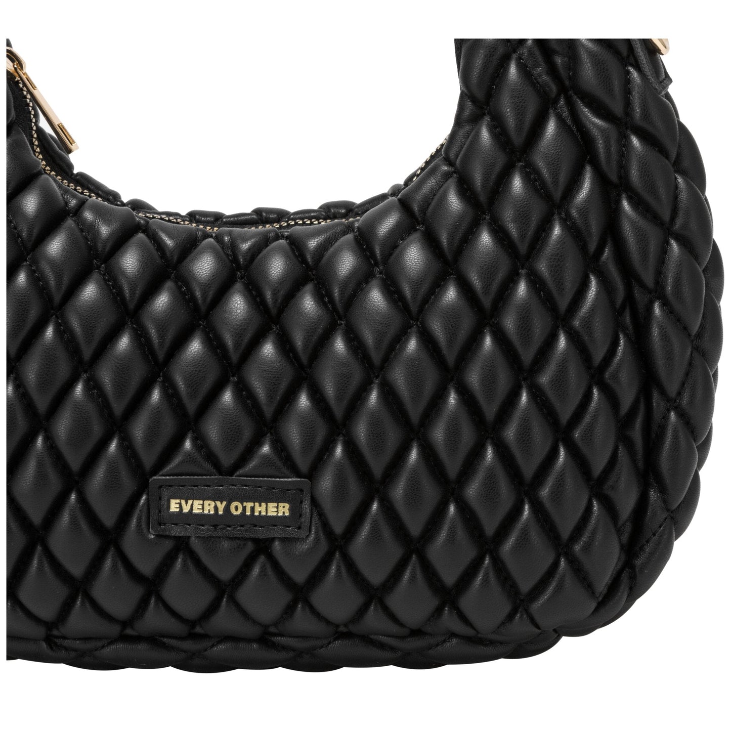 Quilted Grab/Cross Body Bag - Black