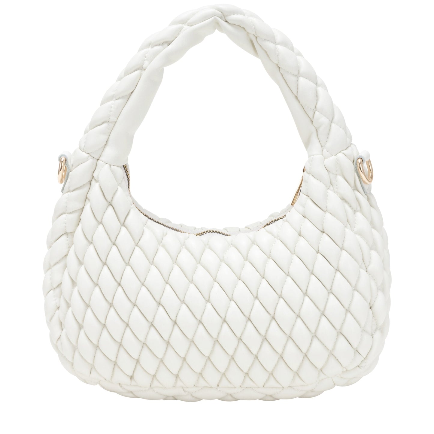 Quilted Grab/Cross Body Bag - White